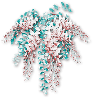 soave deco flowers  spring branch pink teal - png gratuito