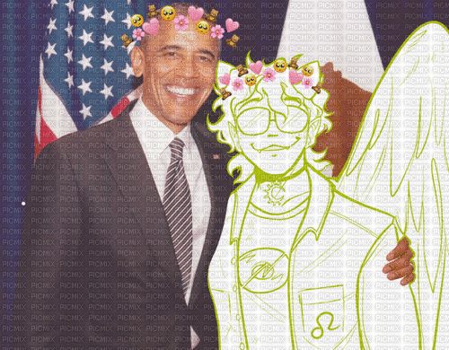davepeta and obama - GIF animado gratis