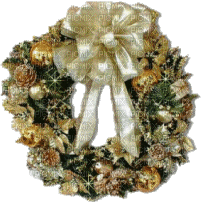 Webcore oldweb gold glitter Christmas wreath - Δωρεάν κινούμενο GIF