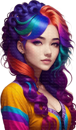Разноцветный портрет - ücretsiz png