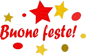 Buone Feste con stelline 2 - png gratuito