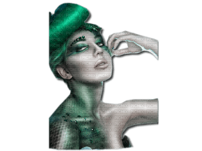 woman green hair bp - ücretsiz png