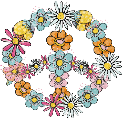 Peace of flowers - GIF animado gratis