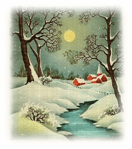 winter landscape - téli táj - 無料png