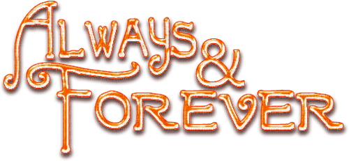 ALWAYS & FOREVER.Text.Orange - gratis png