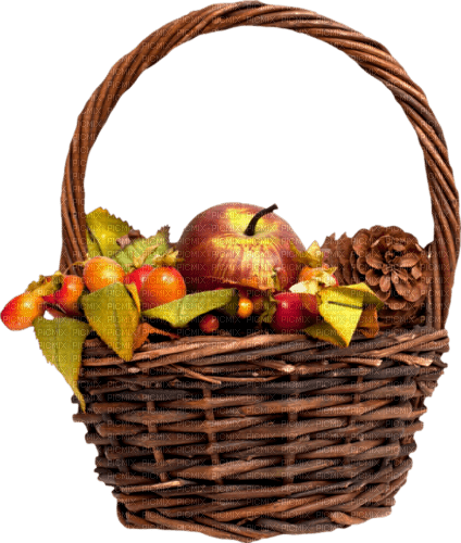 Canasta de frutas para otoño - png gratuito