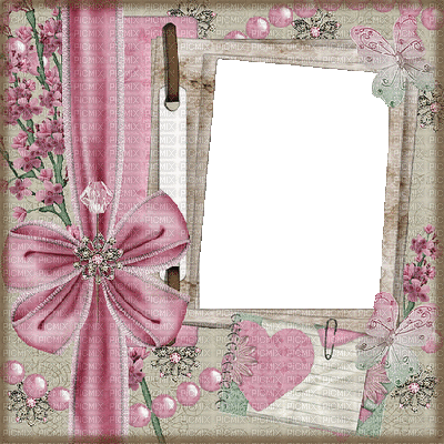 pink tube flower fleur cadre frame vintage  image fond background bulle pearls - GIF animate gratis