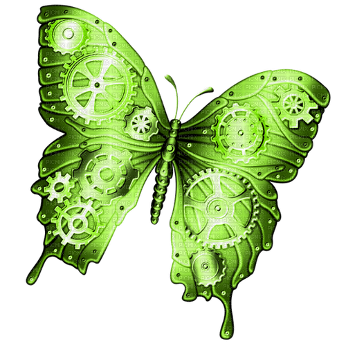 Steampunk.Butterfly.Green - 無料png