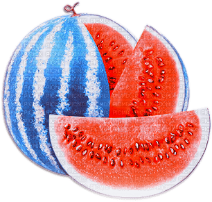 soave deco summer fruit watermelon scrap blue - PNG gratuit