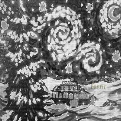 Y.A.M._Winter New year background black-white - Бесплатный анимированный гифка