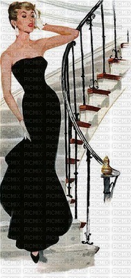 Lady on Stairs - zdarma png