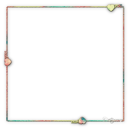 soave frame valentine deco heart rainbow - Free PNG