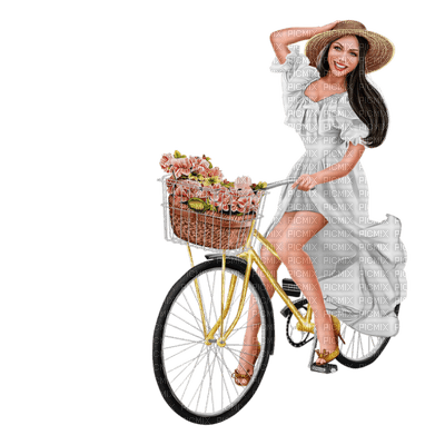 kvinna-cykel - безплатен png