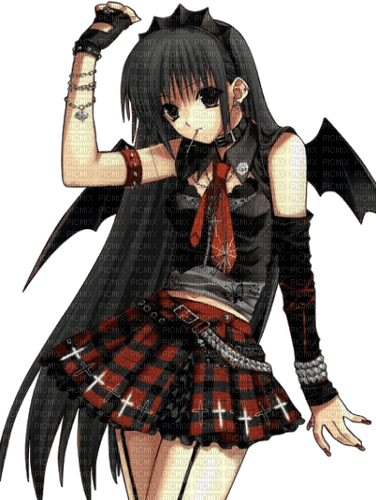 Gothic anime angel, goth , gothic , emo , anime , manga , angel , animecore  , webcore , kawaii , devil - Free PNG - PicMix