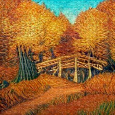Autumn Forest and Bridge - kostenlos png