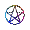 Rainbow pentagram - Free animated GIF