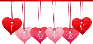 Kaz_Creations Heart Banner Text I Love U Hearts - png gratis