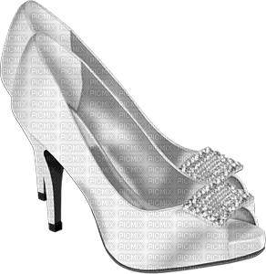 soave deco bride wedding shoe black white - png ฟรี