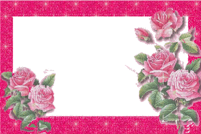 rfa créations - cadre rose et fleurs gif animé - Free animated GIF