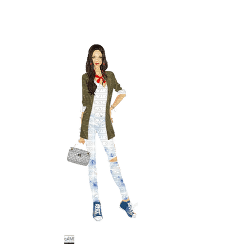 woman in jeans - 免费PNG