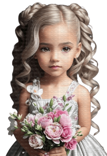 loly33 enfant fleur printemps - PNG gratuit