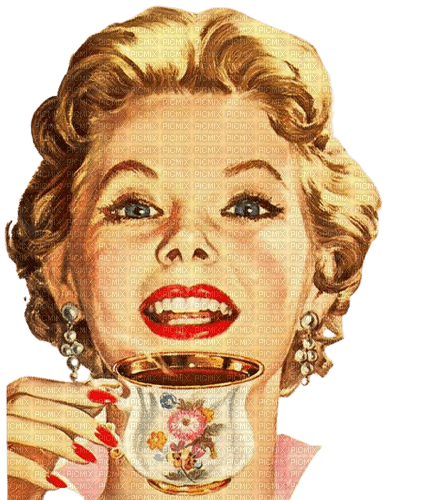 loly33 femme vintage café - gratis png