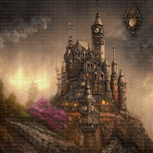 kikkapink background steampunk castle - безплатен png