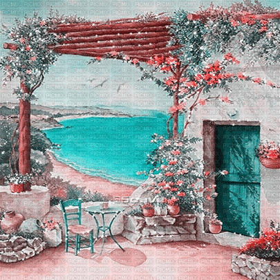 soave background animated summer spring terrace - Darmowy animowany GIF