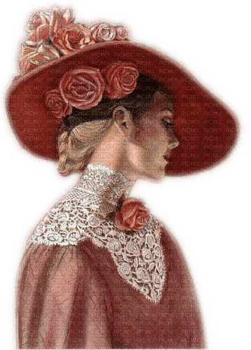 Rena Vintage Woman Frau pink - фрее пнг