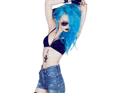 woman blue hair bp - zdarma png