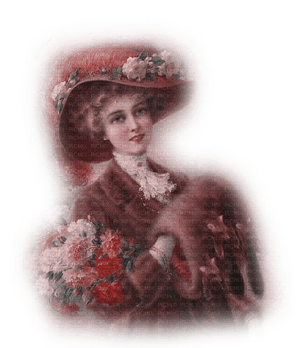 dolceluna vintage woman hat pink flowers - δωρεάν png