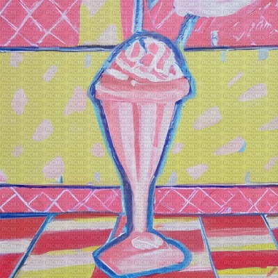 Pink & Yellow Ice Cream Diner - ücretsiz png