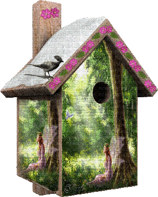 Birdhouse - GIF animasi gratis