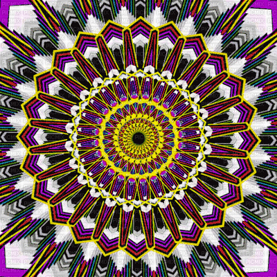 multicolore art image rose bleu jaune noir black effet kaléidoscope kaleidoscope multicolored color - GIF animé gratuit