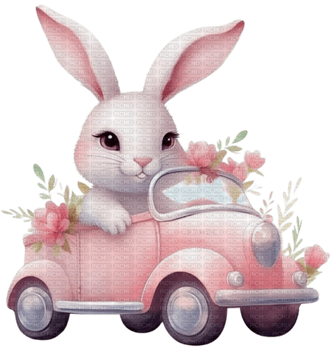 loly33 lapin fleur - 免费PNG