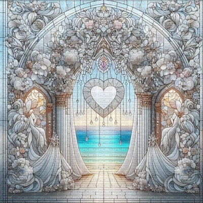 White Wedding Stained Glass - PNG gratuit