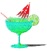 Oldweb animated drink with lime and umbrella - GIF animado gratis