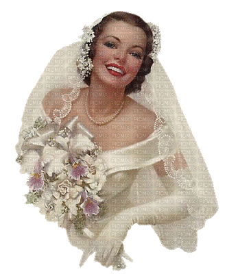 Kaz_Creations  Woman Femme Wedding Bride Flowers - Ingyenes animált GIF