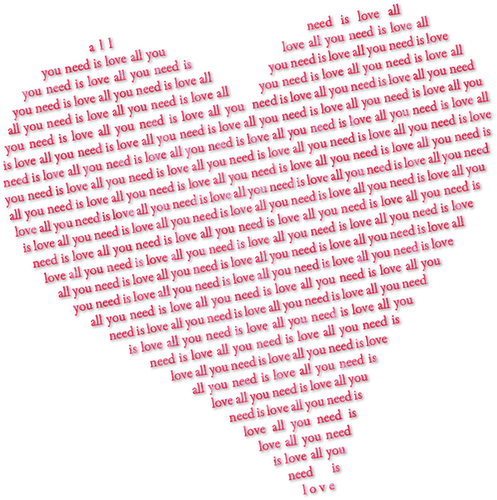 Text.Heart.All You Need is Love.Pink - png gratis