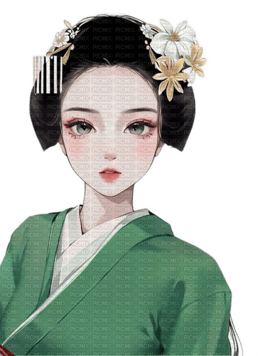Geisha ❤️ elizamio - nemokama png