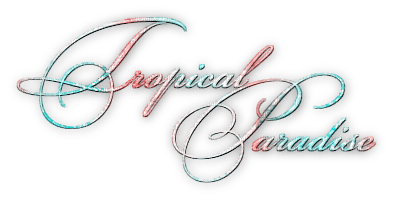 soave text summer tropical paradise pink teal - PNG gratuit