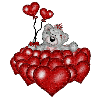 Kaz_Creations Deco Valentine Heart Love Creddy Teddy Bear Animated - GIF animé gratuit