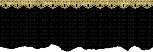 sm3 black gold border lace torn png - Free PNG