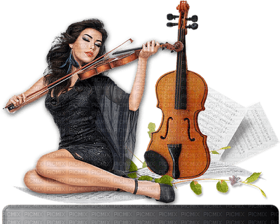woman with violin bp - 無料png