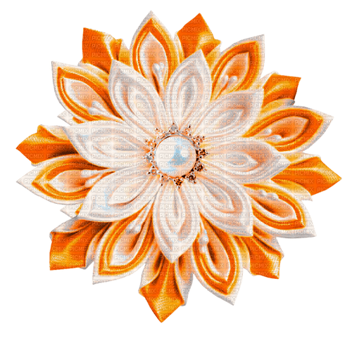 Pearl.Fabric.Flower.White.Orange - darmowe png
