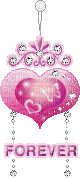 pink heart n diamond pendant - GIF animasi gratis