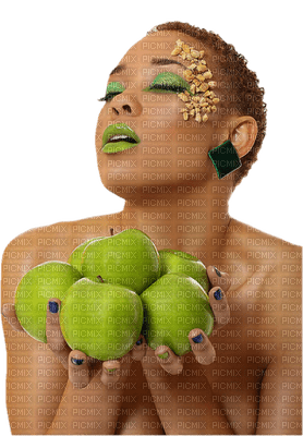 Kaz_Creations Woman Femme Apples Fruit - PNG gratuit