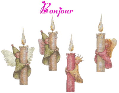 bougies bonjour - Бесплатный анимированный гифка