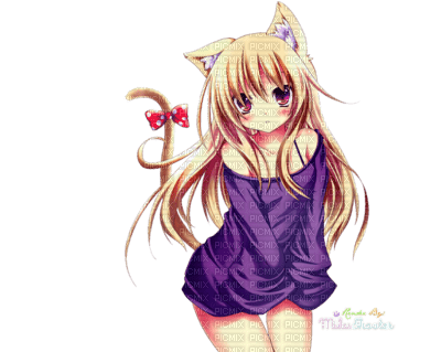 Fille chat - 無料png