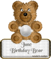 June Birthday Bear - Nemokamas animacinis gif